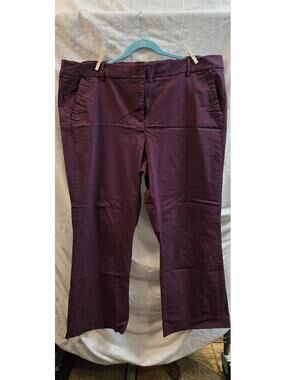 Lane Bryant Burgundy Cropped Pants Size 28 Rayon Nylon Spandex